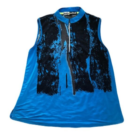 Jamie Sadock Women's Sleeveless Quarter Zip Top Performance Golf Shirt Large - Picture 1 of 6